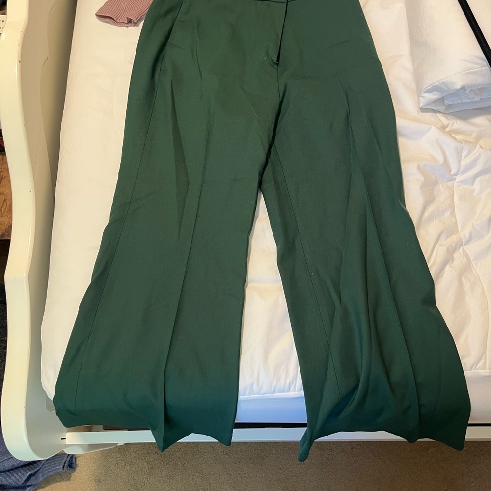 Rebecca Taylor Forest Green Wide Leg Pants